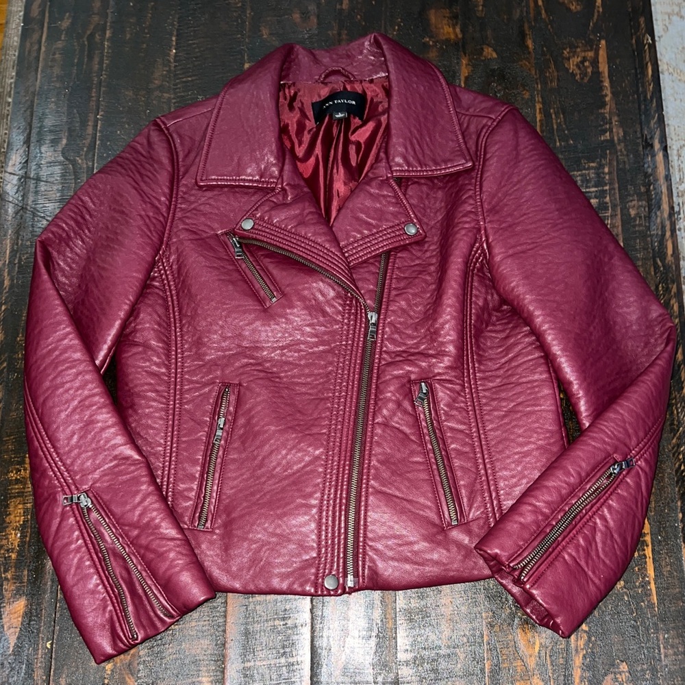 Ann Taylor Faux leather Moto Jacket